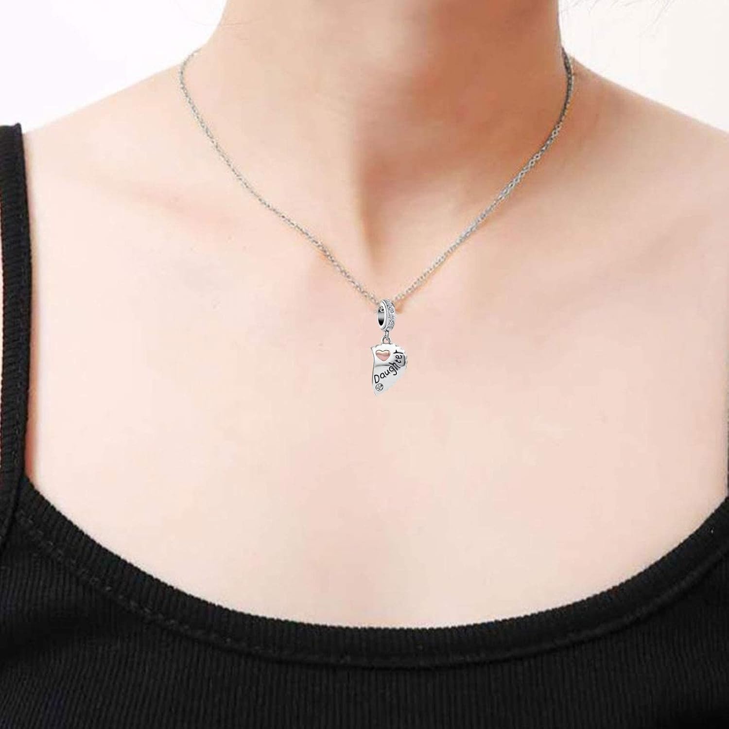 KunBead Mother Daughter Son Sisters Best Friends Bestie Rose Gold Heart Puzzle Dangle Birthday Charms Compatible with Pandora Bracelet - Image 8