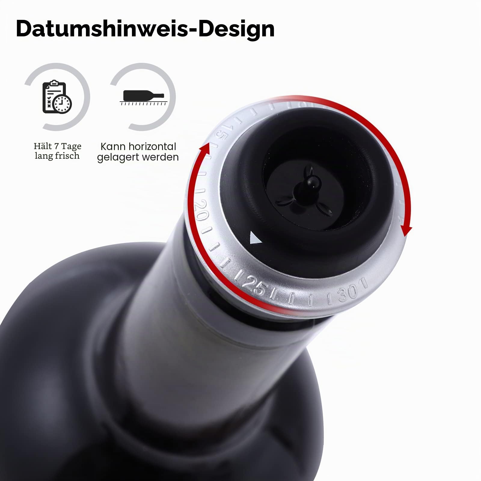 Automatisches Weinpumpe-Set mit Elektrischer Weinpumpe, 4 Vakuum-Weinverschlüssen und 1 Ladekabel Typ C
