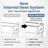 Vista 6 de Foiresoft - Persianas enrollables tipo cebra sin cuerda personalizadas, básicas, blancas, de 34" de ancho x 64" de alto, de doble capa, con control