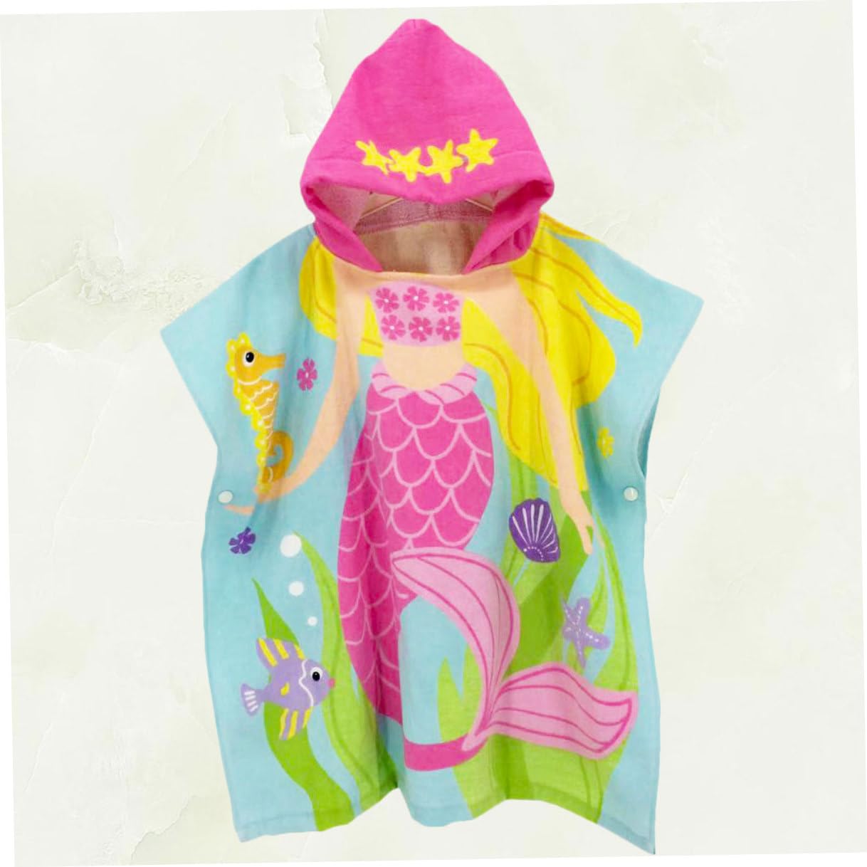 Gatuida Junge Mädchen Baumwoll Strandtuch mit Kapuze und Cartoon Motiv Tragbares Badetuch für Jungen und Mädchen Leicht und Hautfreundlich