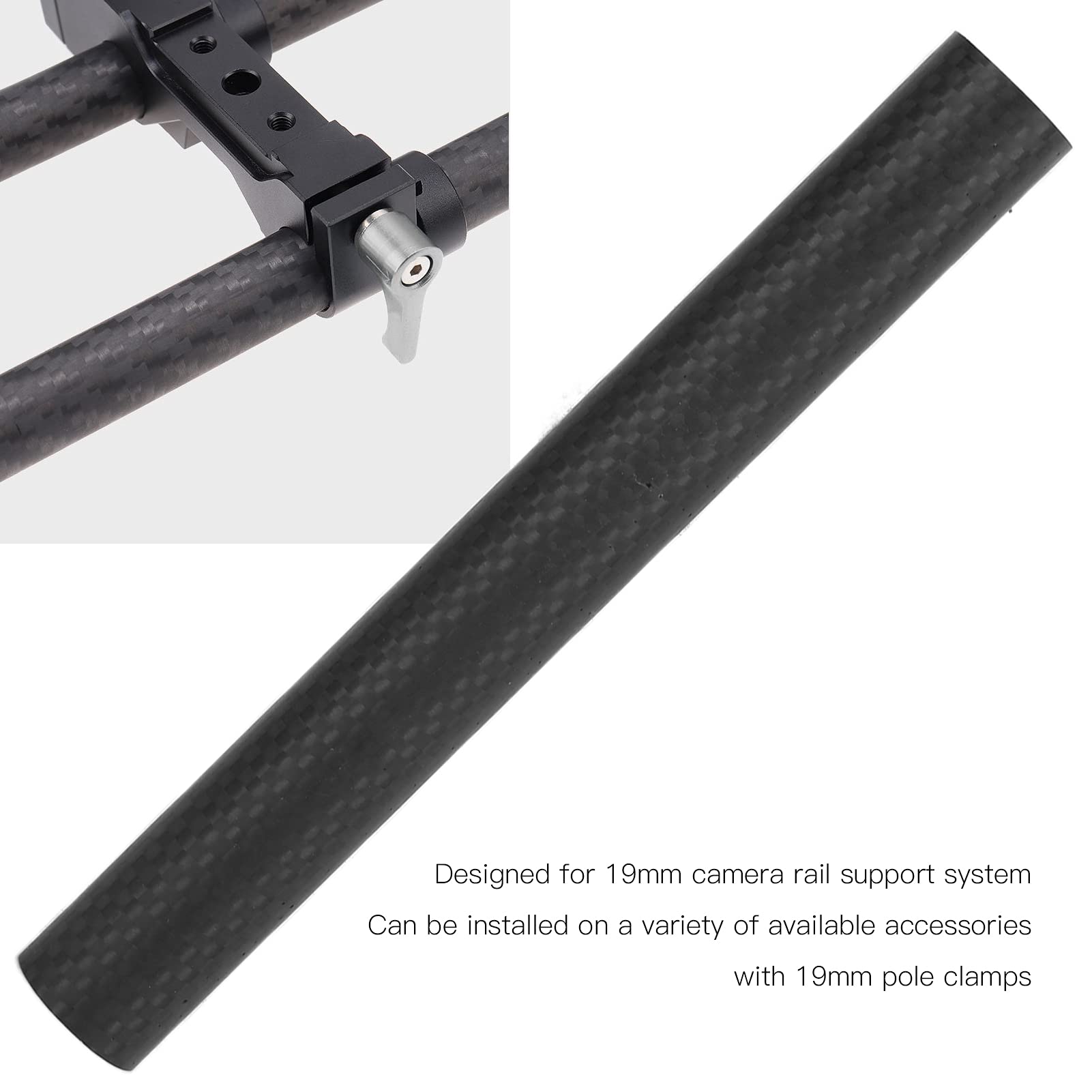 Carbon Fiber Tube Rod dla Durchmesser 19mm Rod Rail System Follow Focus Camera Cage Kit dla Kamera Foto Durchmesser 19mm Rod Rail System Tube(15cm)
