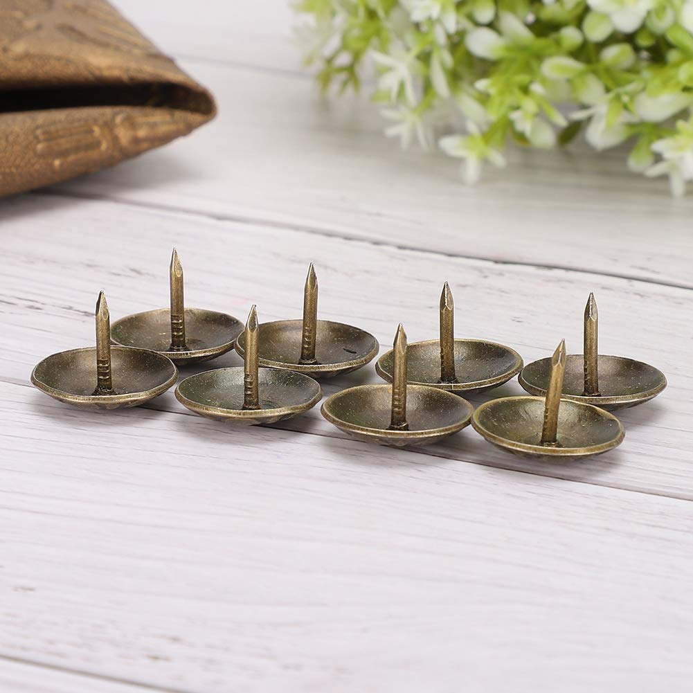 エメラルドグリーン布張り✴︎鋲と花柄装飾木工椅子【ヴィンテージ