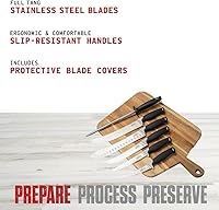 Vista 3 de MEAT! Butcher Knife Set with 6 Pieces, Stainless Steel Blade, Full Tang Construction, Non-Slip Handle, For Meat Processing, Cooking, and Kitchen