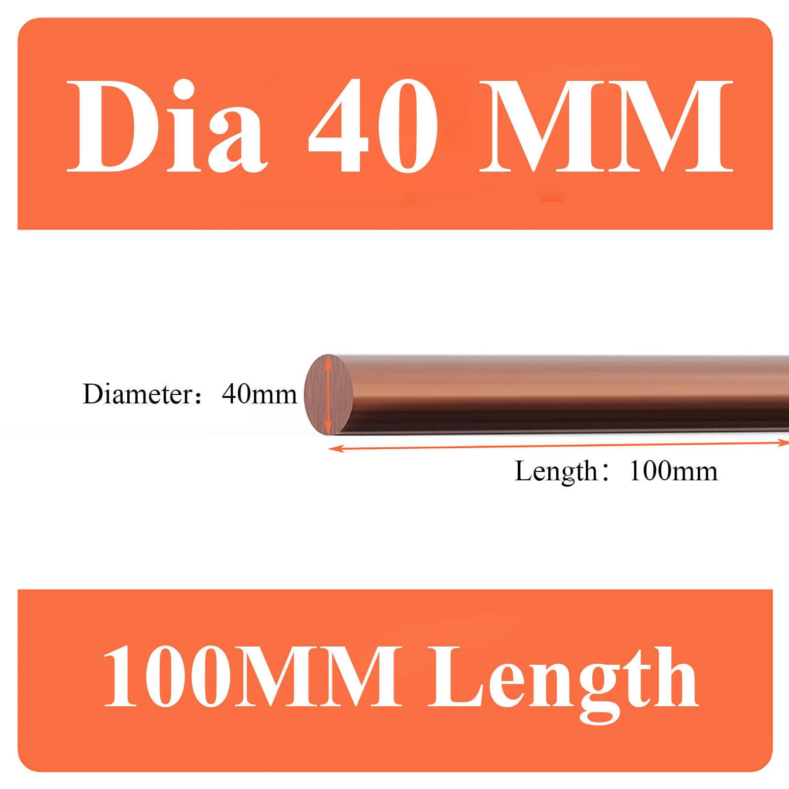 Reines Kupferflachstab 40x40x100mm – T2 Kupfer Barren, Hochleitfähig & Korrosionsbeständig Für DIY, Fräsen & Gravur