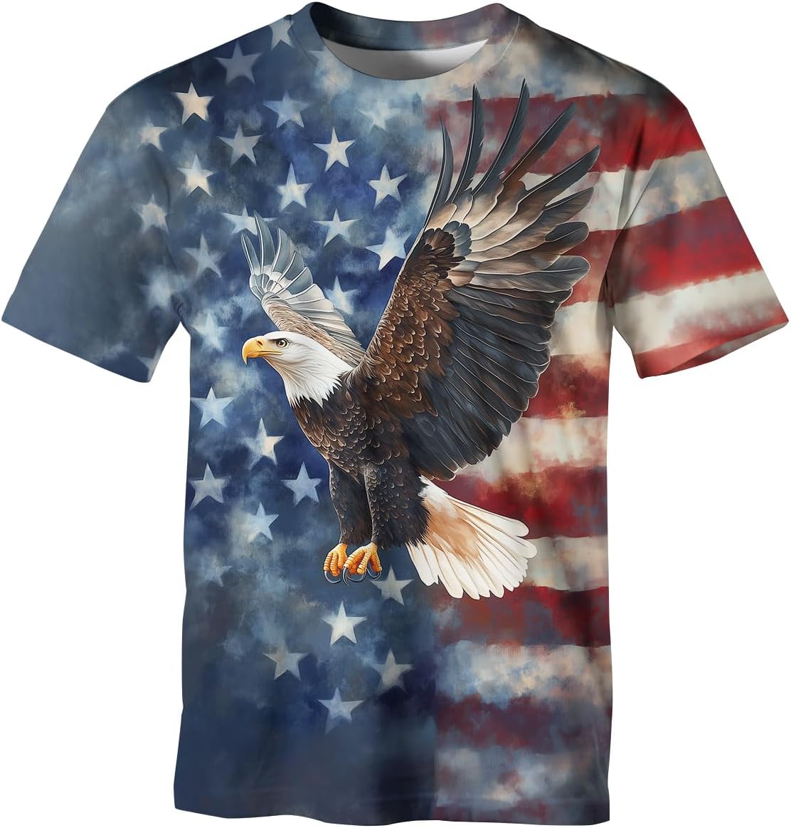 Casual American Flag Eagle T-Shirt for Men Patriotic T-Shirts Short Sleeve