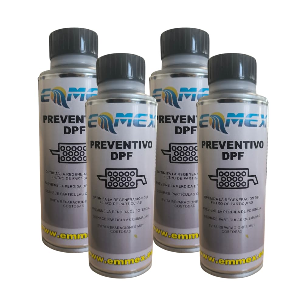 EMMEX Regenerador Filtro de Partículas DPF Diésel 250ml (Pack 4 uds) - Limpiador y Catalizador de Hollín FAP | Evita Obstrucciones, Modo Protección y Averías | Tratamiento Preventivo Pre-ITV