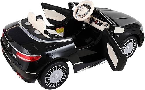 Miniatura 7 de Mercedes-Benz de 12 V con licencia de dos plazas eléctrico para niños con control remoto de 2.4 G Hz, vehículo MP3, música, luces LED, para niños de
