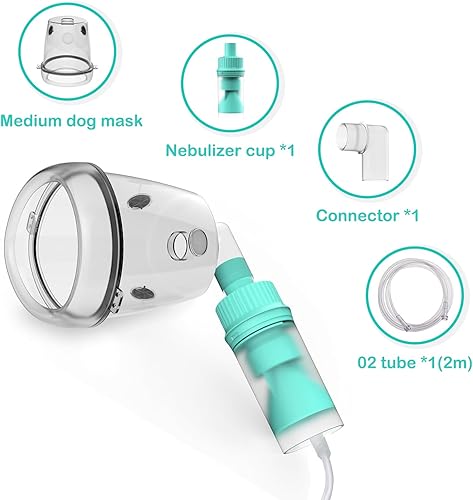 Miniatura 5 de Taza nebulizadora para perros y máscara inhaladora de perro, máscara de oxígeno para mascotas para perros grandes (dispositivo nebulizador no