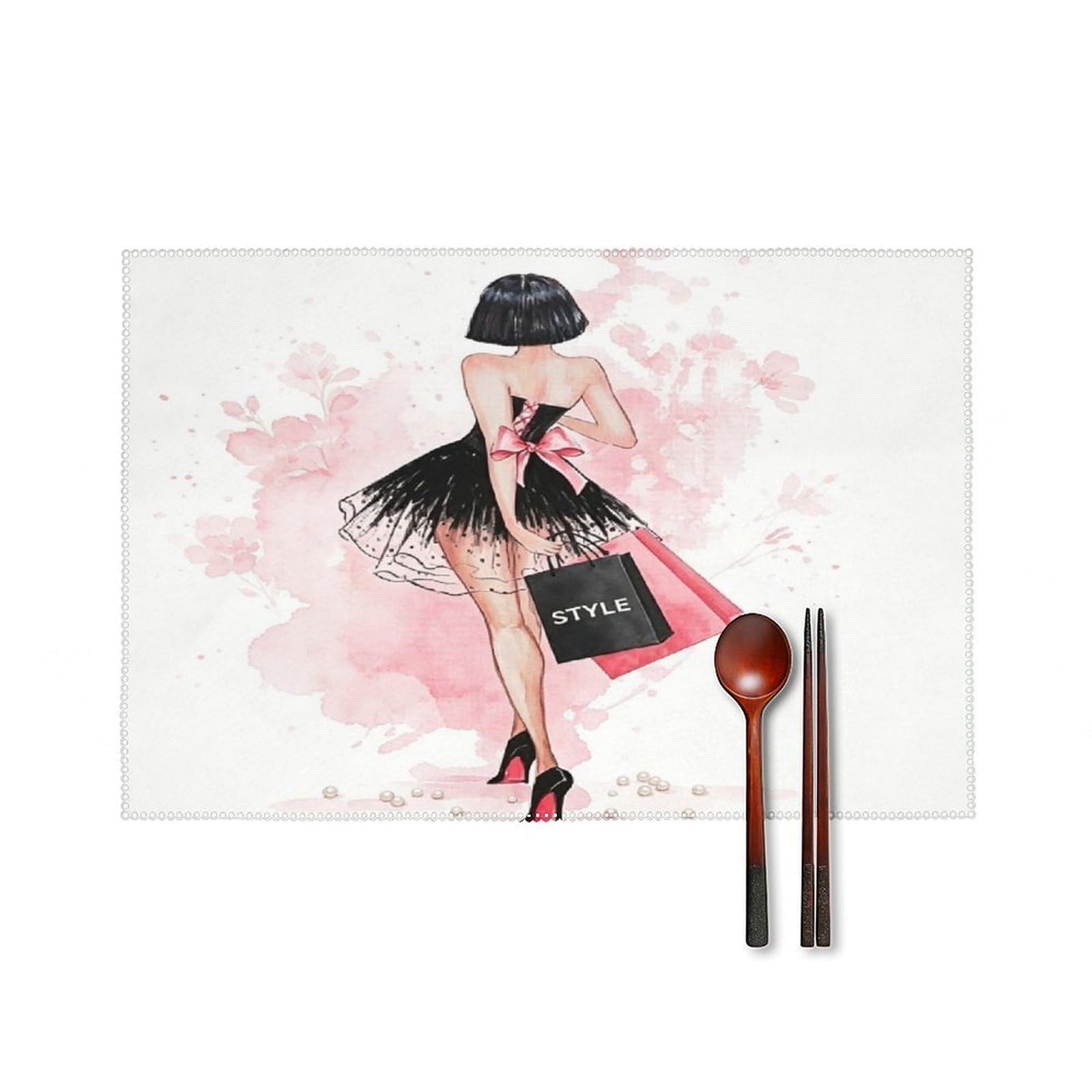 Fekiloot Style Fashionista Placemats Set Of 6,Table Mat