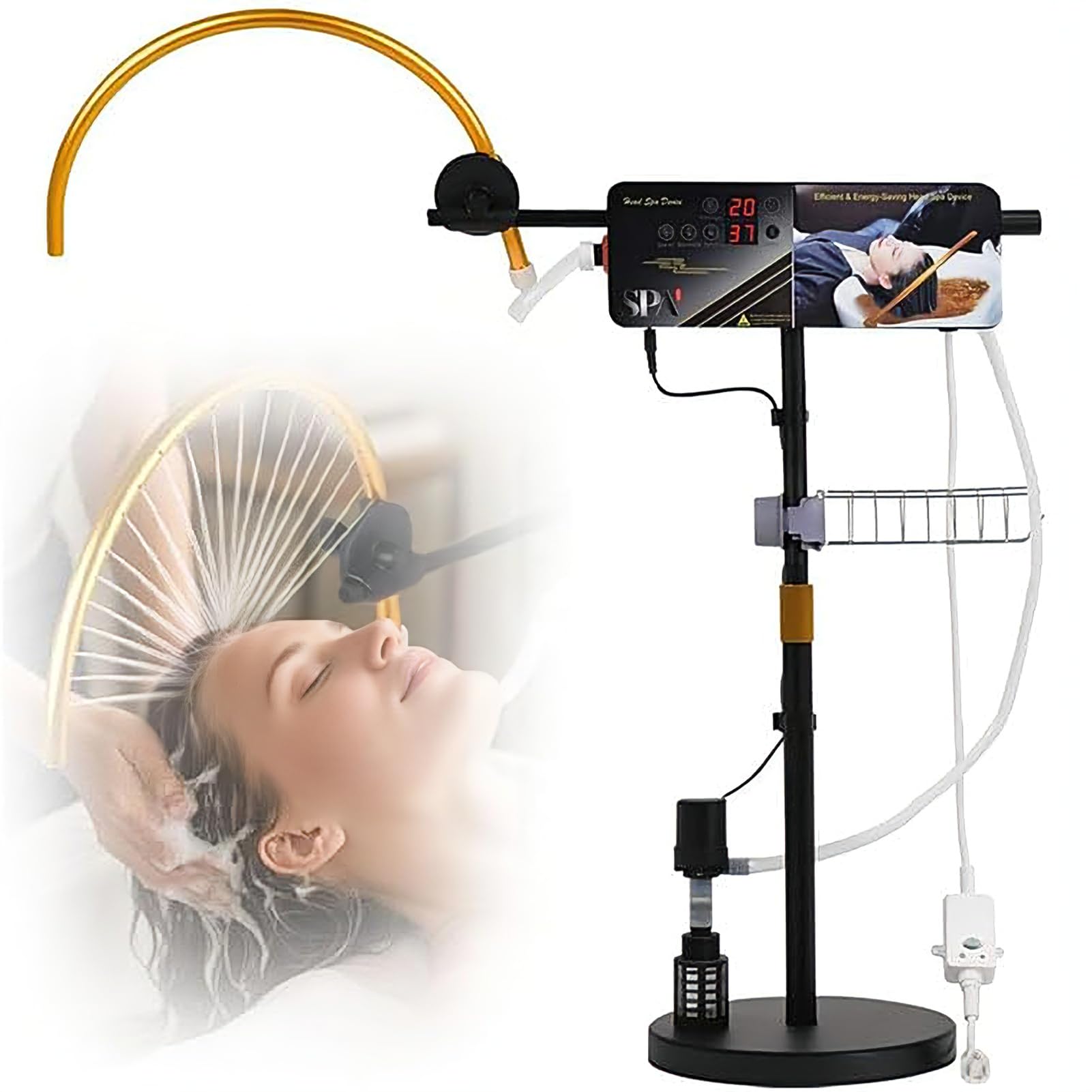 Eiwitany Portable Freestanding Japanese Waterfall Head Spa Frame, Adjustable Height & Angle for Salon & Home Scalp Massage