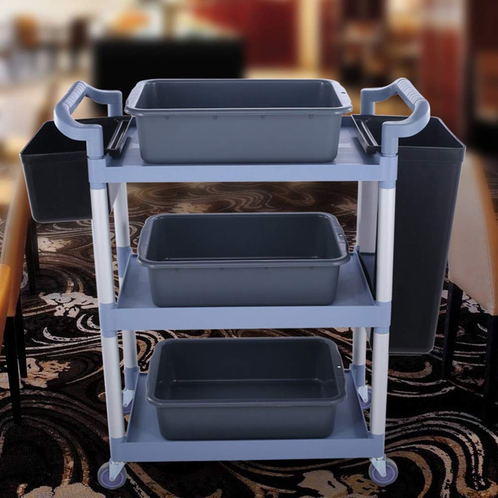 Carrito de Servicio Multicapa para el hogar, Carrito de Servicio para Restaurante, Hotel, Ruedas giratorias de 360 Grados, Asas Laterales, diseño fácil de Montar.