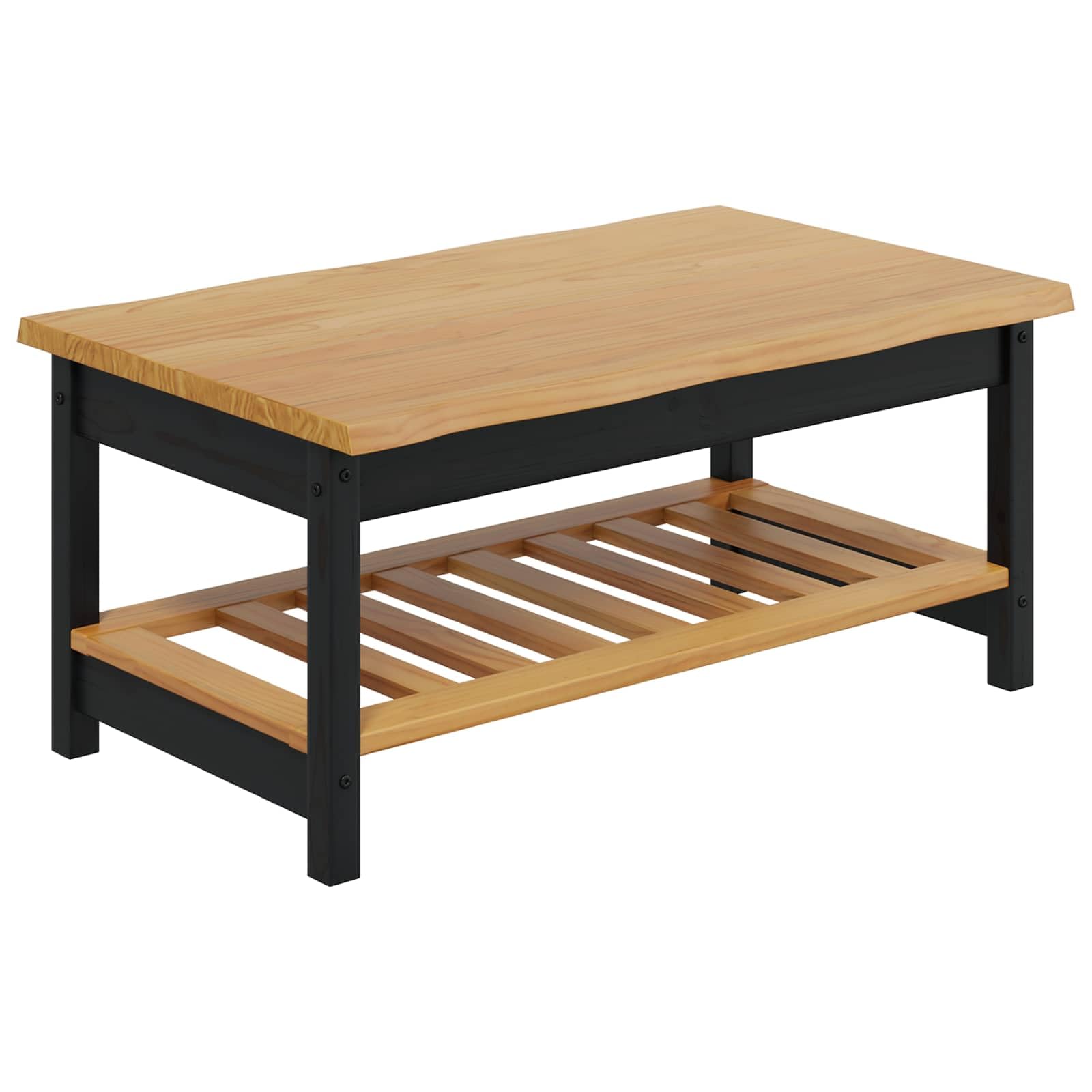 Table de salon rectangulaire noire en pin meuble moderne pour vos soirées en appartement
