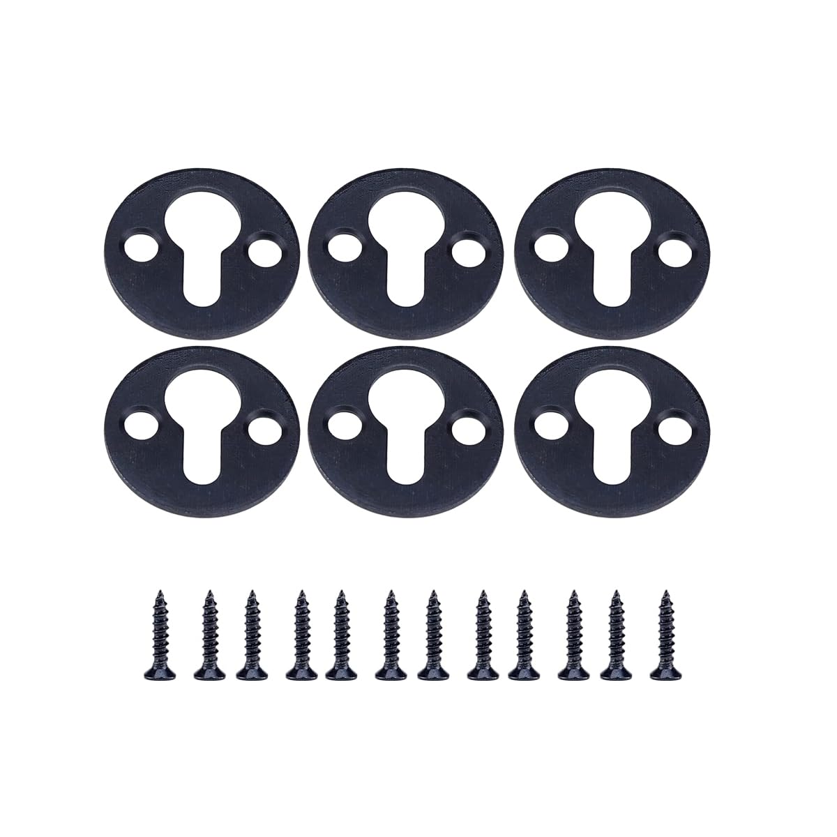 ZAAWUUT Metal Keyhole Hangers,Iron Shelf Brackets with Screws,Set of 20,Round Keyhole Brackets for Picture Frame Wall Decorations (Black)