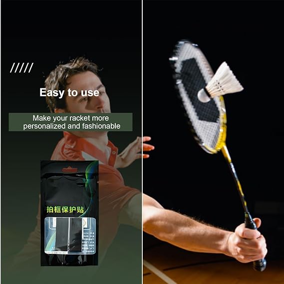 Racket Frame Protector, Thickened Wear Resistant Racket Frame Stickers - Racket Head Frame Protection Sticker for Badminton Racket
