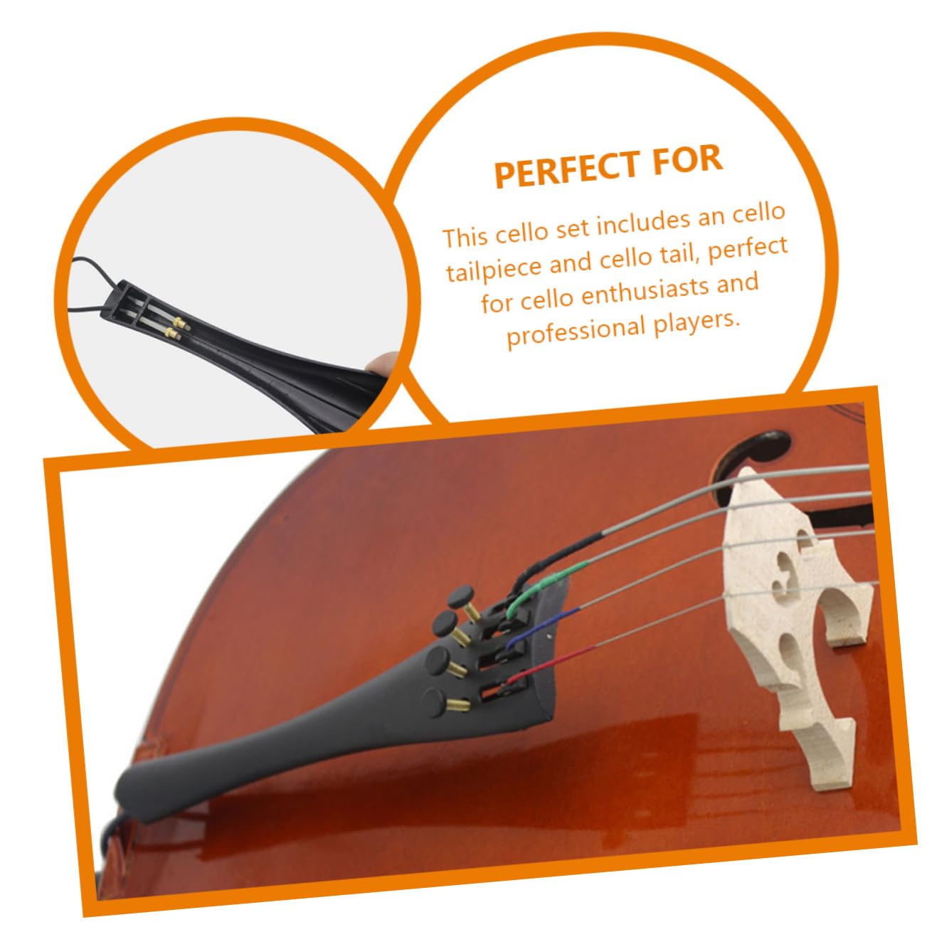 BESTonZON 5 Set cordiera per violoncello in accessori per violoncello grammofono in miniatura Piastra per corde di Sordina per strumenti musicali addominali