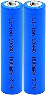 Aa Rechargeable Battery Rechargeable Battery 3.7V 1000mAh 10440 Lithium Ion Batteries Lithium Li-Ion Replacement Cells for Electric Razor Torch,2pcs