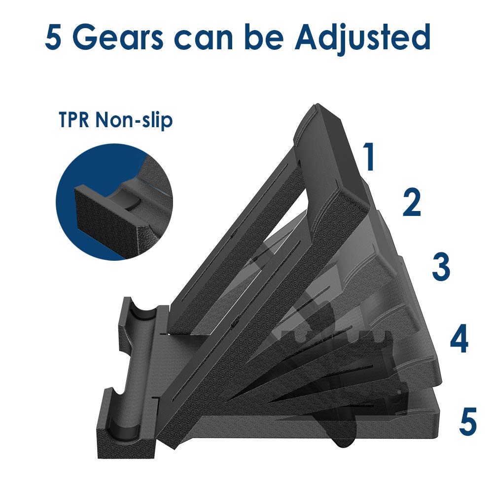 Support Tablette/téléphone WD&CD - Réglable Multi-angles - Noir - Portable - Pour 7-10 Pouces