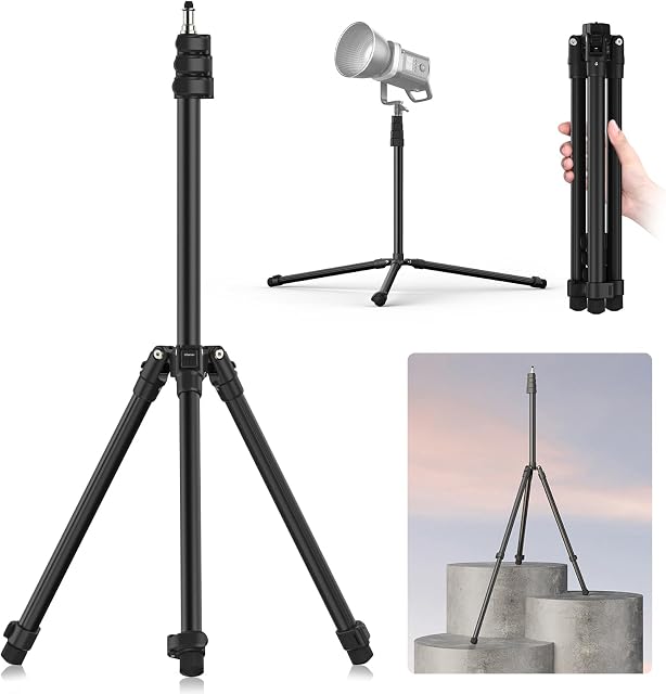 Ulanzi TT43 190cm Light Stand Extendable Photography, Adjustable 6.23ft Aluminum Tripod, Reversible Portable Studio Tripod for Continute Output Lighting, Strobe Light, Webcams, Cameras