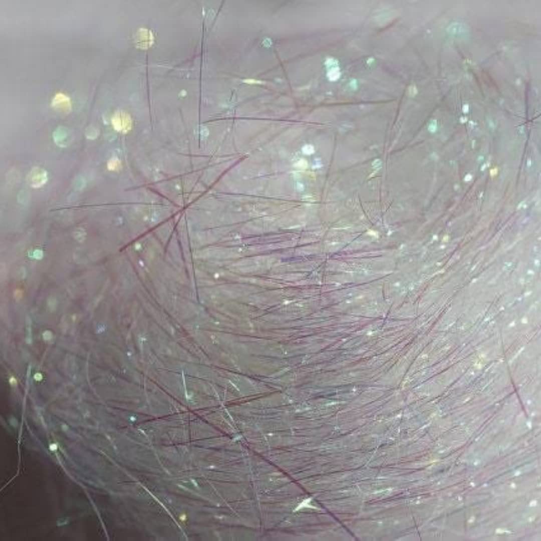 Iridescent White Shred fine Tinsel crystalina Fiber Thin Shred Shredded Thin Sparkly Wool Tissue Paper Birthday Present Box Gift Bag Easter Christmas Padding Luxury Design (100g Pack)