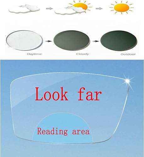 Miniatura 6 de mincl Gafas de lectura bifocales fotocromáticas de transición para hombres, ligeras, de metal, plegables, lentes de sol para negocios
