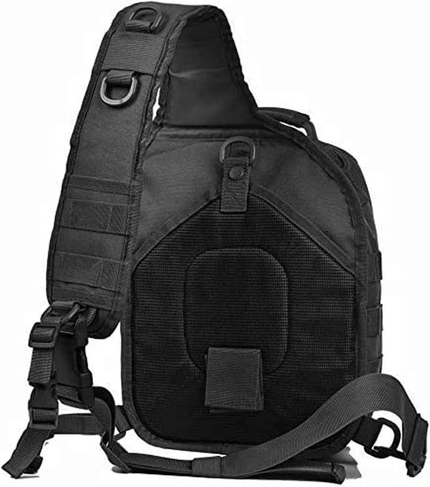 REEBOW GEAR Tactical Sling Pack for Men Military Single Shoulder Backpack Outdoor EDC Range Bag (Style 01-Black) - Image 7