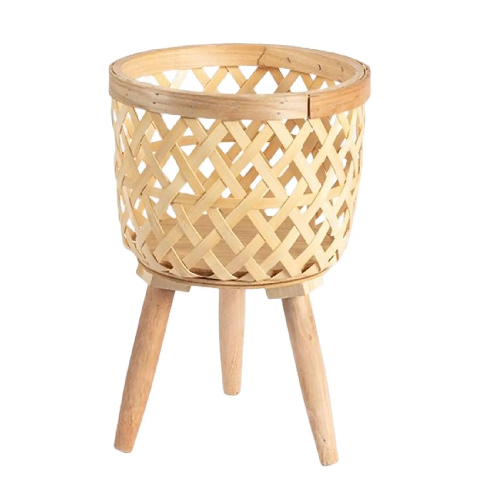 JFNKLFG Woven Plant Pot Woven Flower Pot Storage Basket Wood For Balcony Planters Backyard Lawn
