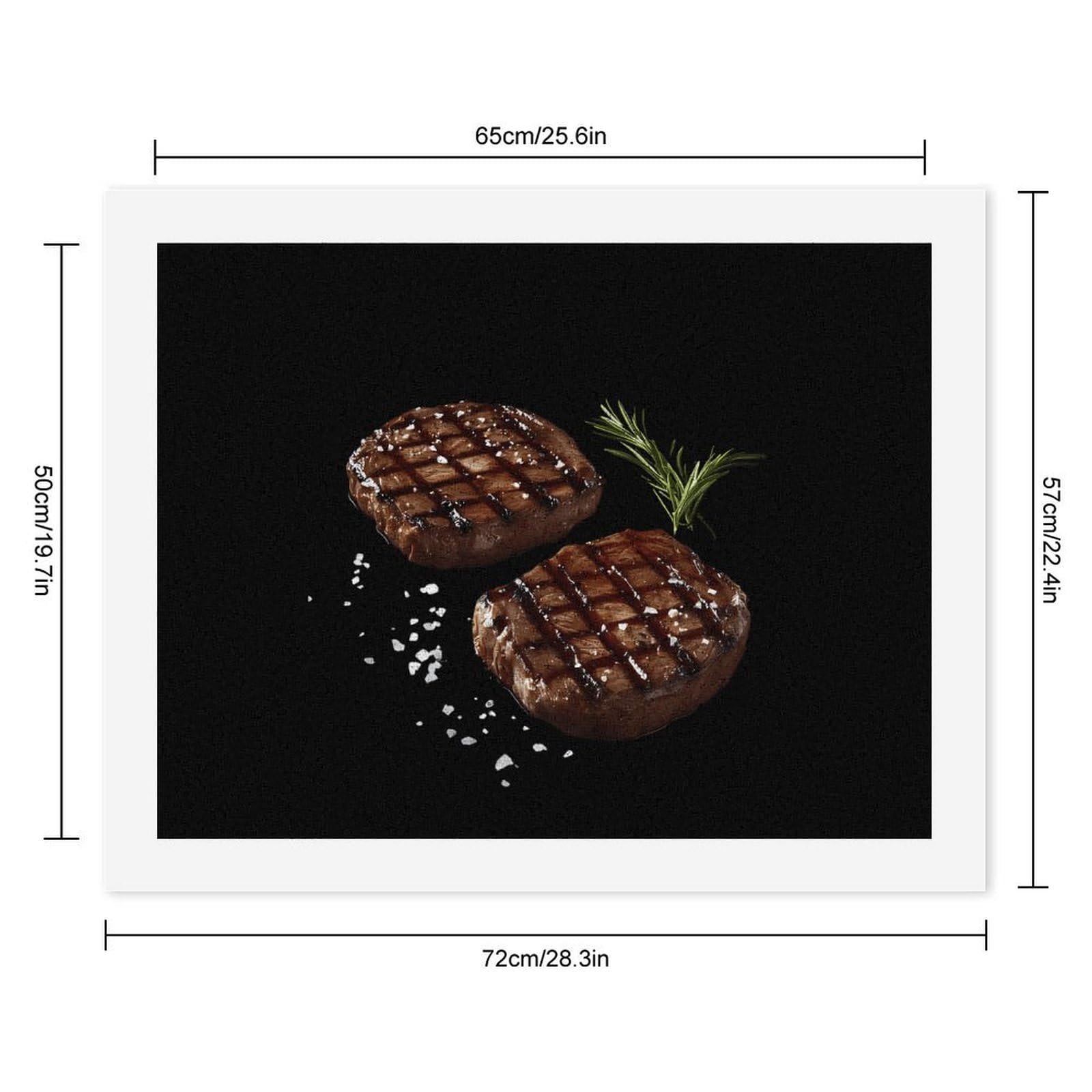 Lustiges Malen nach Zahlen für Erwachsene, Motiv: gegrillte Rindersteaks, Baumwolle, digitales Ölgemälde, Heimdekoration, Geschenk, 50 x 65 cm