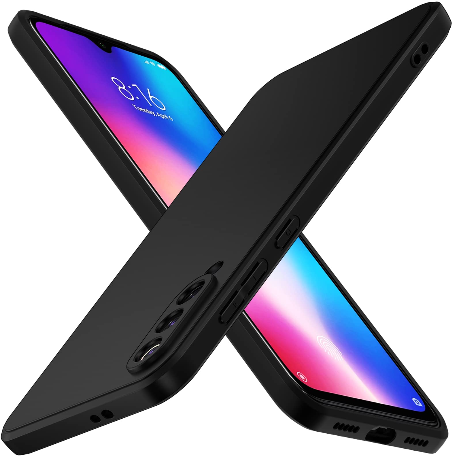 Ivoler Noir Mat Coque Pour Xiaomi Redmi Note 8 Pro Avec Protection