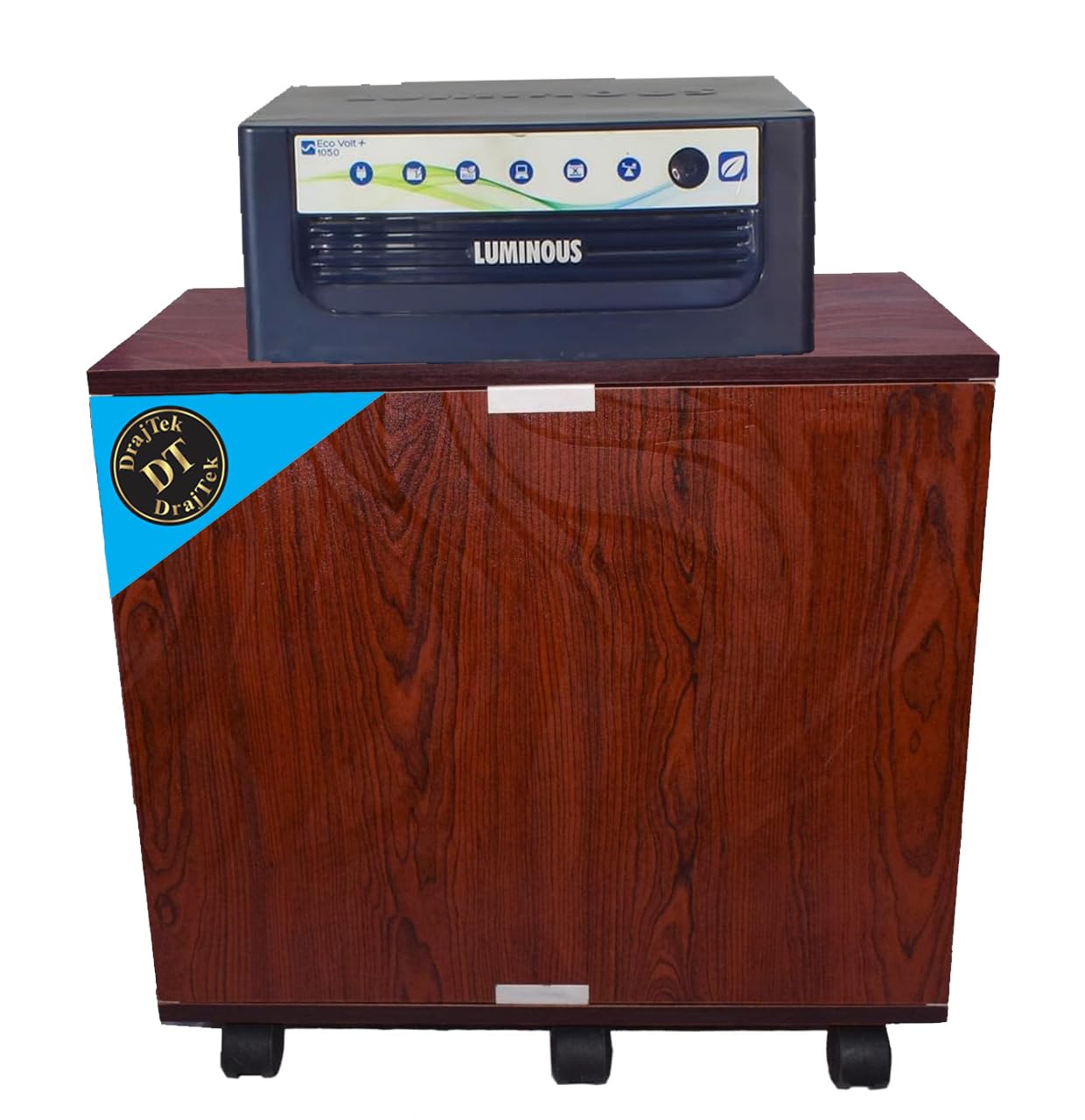 wooden inverter battery trolley cabinet with tray | wooden trolley, usp box for home and office | 6 wheels support | load capacity-120kg (maroon)