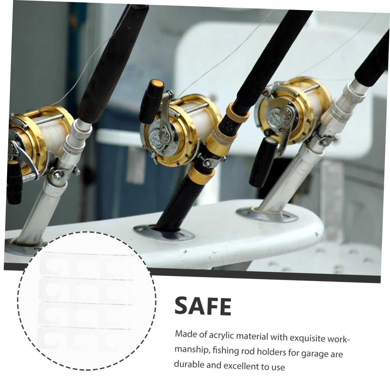 Gatuida 2 paia Supporto per Canne Parete e Soffitto Trasparenti Portacanne Surfcasting con Slot per Canne Organizer Robusto e per Garage e Esterni