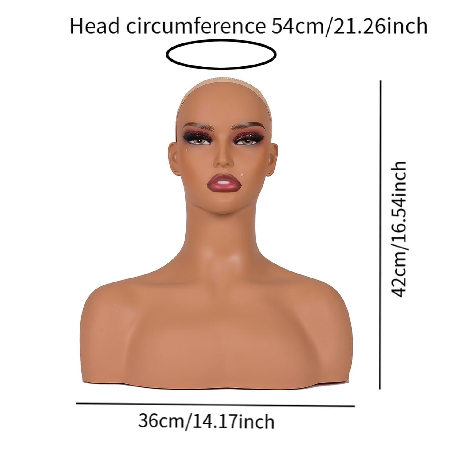Generic Realistic Female Mannequin Head Manikin Head for Sunglass Glasses Hairpieces