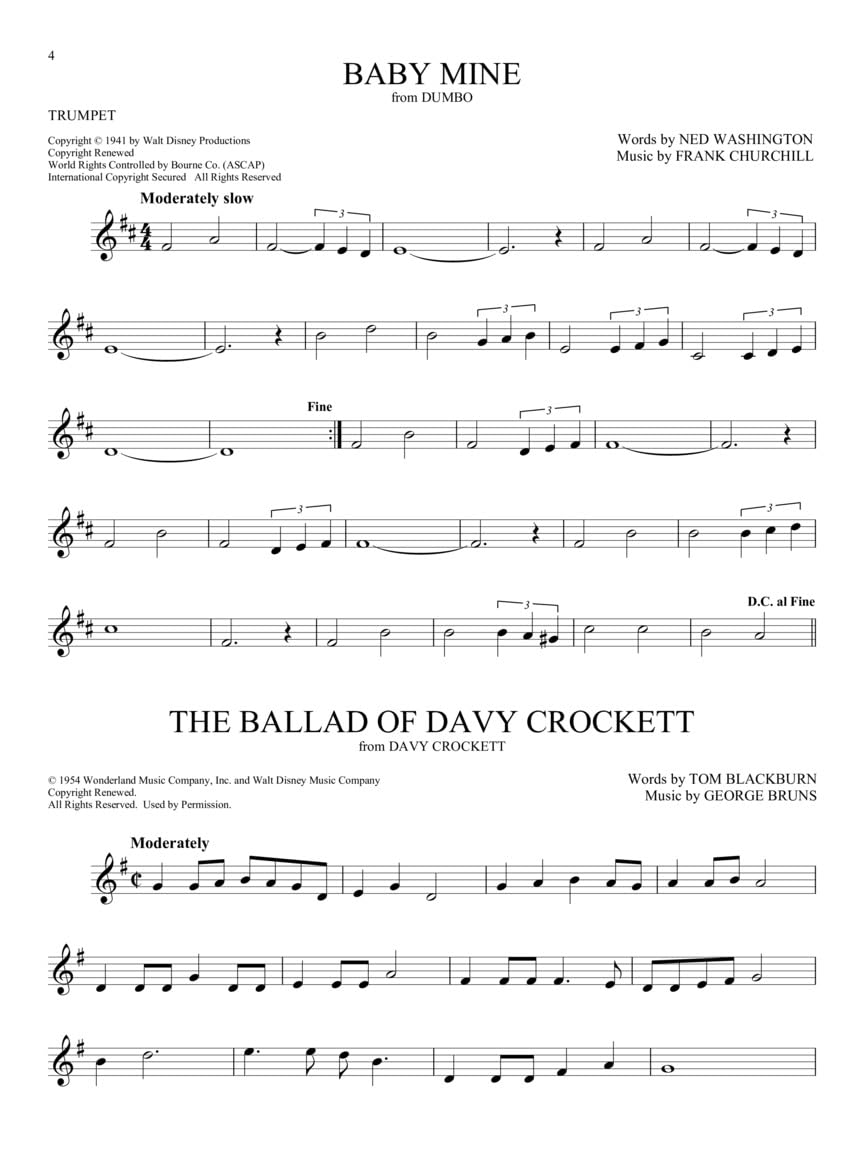 101 Disney Songs. Tromba solista.: Trumpet