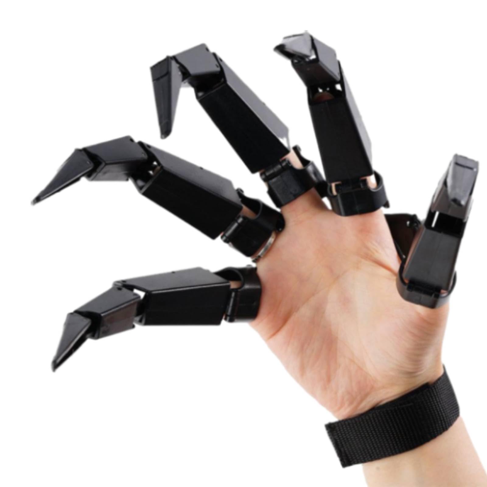 Halloween Articulated Finger Extension, Flexible Finger Extensions Scary Skeleton Hands Bone Claw Hand Glove, Witch Ghost Toys Fits All Finger Sizes for Halloween Party Cosplay Costume (right hand)
