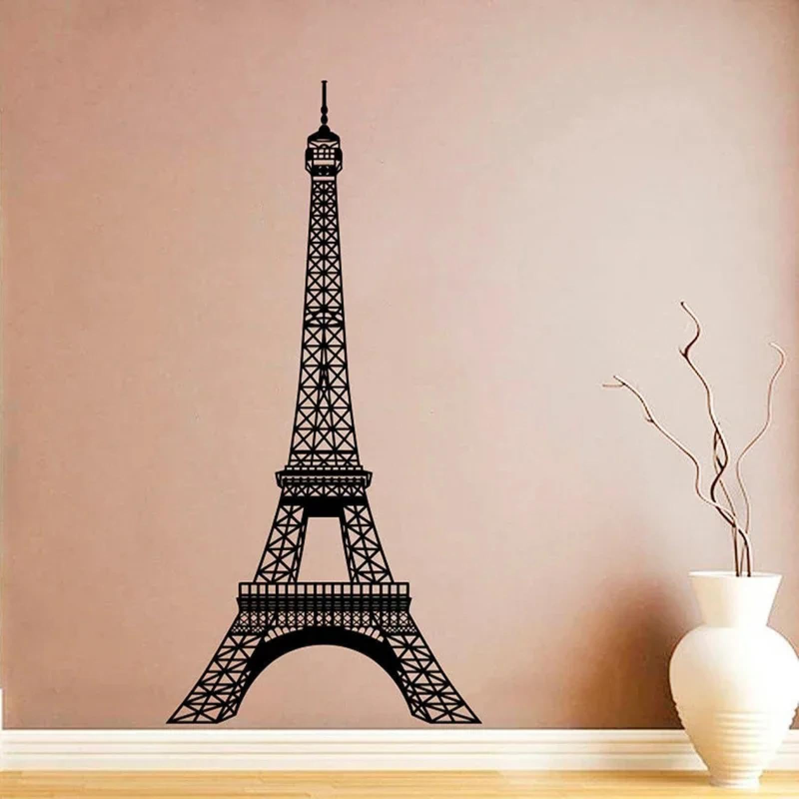 YUSENHUA Pegatina autoadhesiva de la Torre Eiffel, diseño de interiores de Francia, decoración de París, pegatina de pared de la Torre Eiffel