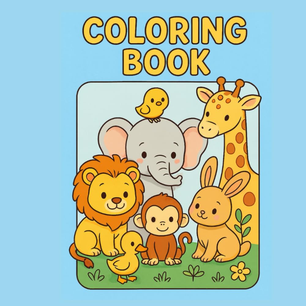 Baby Zoo Animals: Simple & Easy Coloring Book