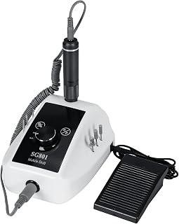 SG801 Mobile Nail Drill Rechargeable Electric Nail Tool for Manicure & Pedicure, Adjustable Speed with Multiple Attachments(White)