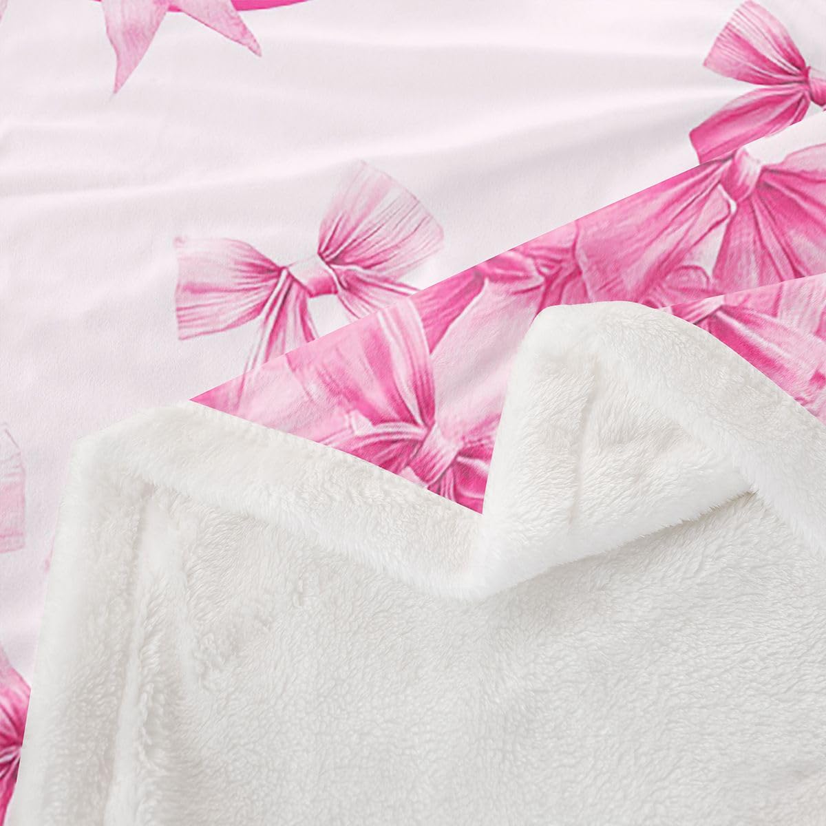 Couverture 220x240cm Filles Mignon Rose Bowknot Plaid Couverture Polaire Monogrammed Jeté de Canapé Personnalisé Lettre U Flanelle en Microfibre Coquette Bowknot pour Canapé et Lit