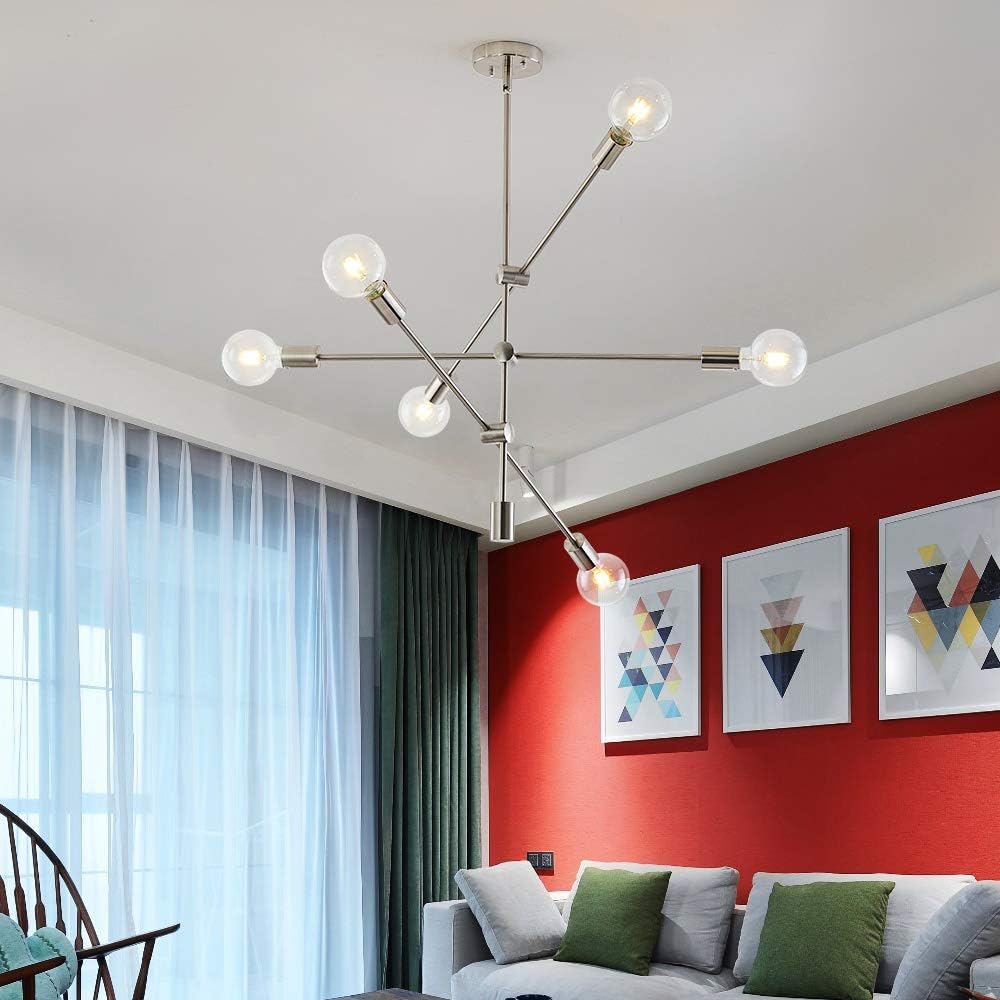 Top Brands Sputnik Chandelier 6 Lights Modern Pendant Lighting Chrome Finish Contemporary Chandeliers Light Fixture Semi Flush Mount Ceiling Light Mid Century Modern Pendant Lighting for Kitchen Dining Room Best Cyber Monday 🔥 Sputnik Chandelier 6 Lights Modern Pendant Lighting Chrome Finish Contemporary Chandeliers Light Fixture Semi Flush Mount Ceiling Light Mid Century Modern Pendant Lighting for Kitchen Dining Room