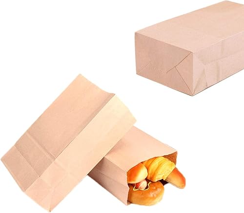 Miniatura 3 de AKOAK Bolsa de papel kraft degradable de color natural, bolsas de papel de embalaje de alimentos para hornear, dulces y bolsas de regalo, paquete de