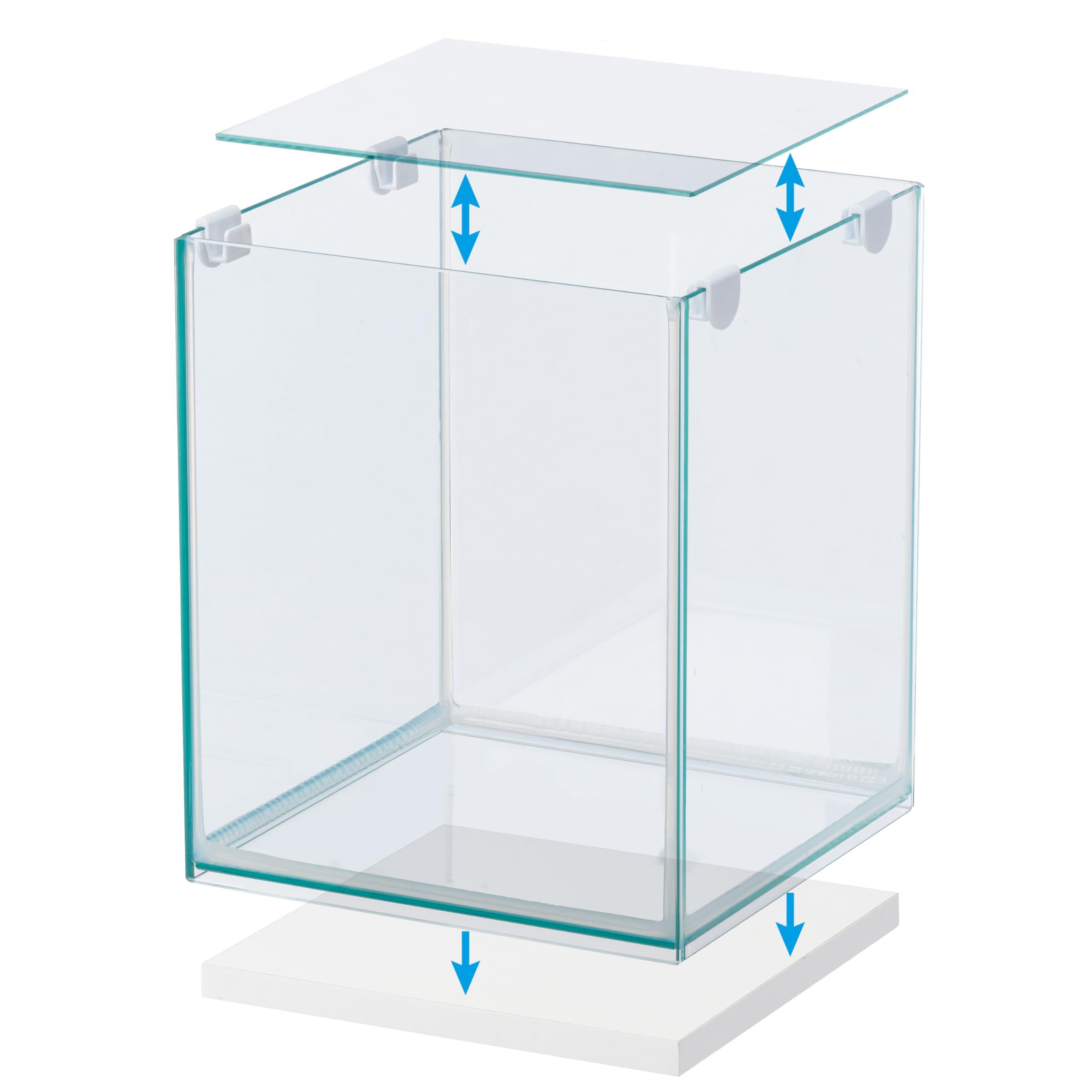 Hydor Akwarium 9,5 litra z przyciemnianą lampą LED, 3 tryby (dzień, noc i mieszane), szklane akwarium 22 x 22 x wys. 36 cm. Ze szkła