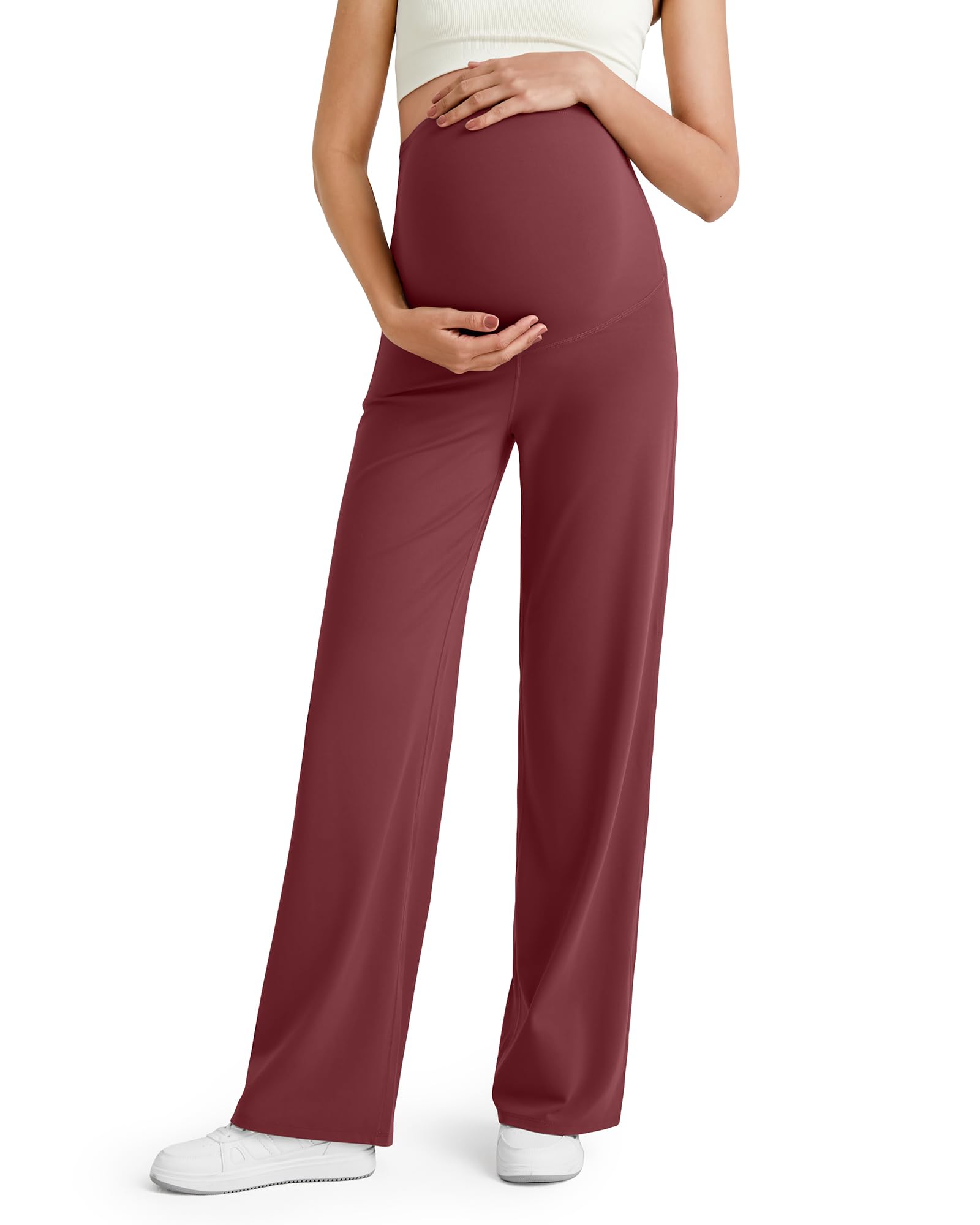 G4Free BareFeel Maternity Yoga Pants Pregnancy Slacks Over the Belly