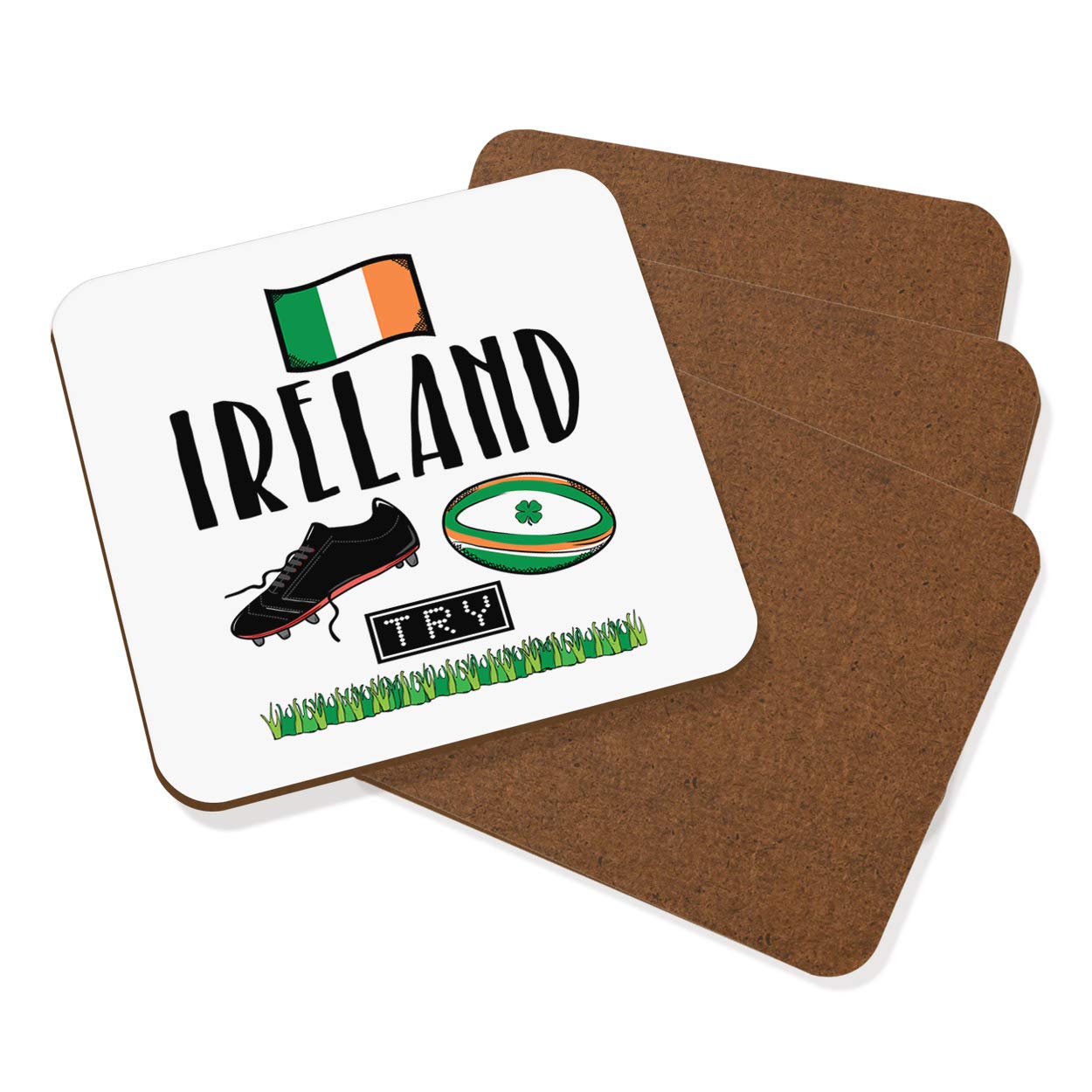 Rugby Ireland Coaster Drinks Mat Set of 4