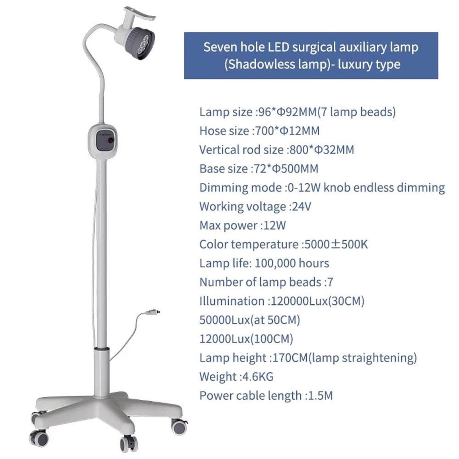 Lampa do badań chirurgicznych o mocy 12 W. Lampa podłogowa typu stojaka