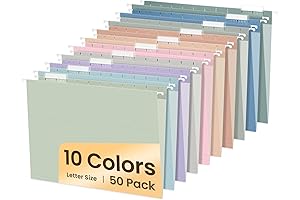 SUNEE Hanging File Folders Letter Size - Stay Organized with Pastel Colors