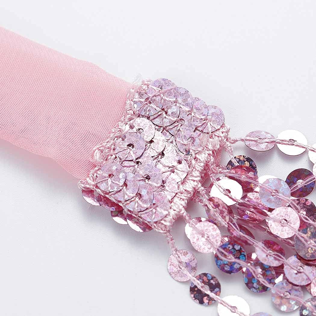 REETAN Boho Belly Skirt Sequins Belly Hip Scarf Tassel Fringe Skirt Rave Party Dance Performance Costume for Women and Girls (B-Pink) : Beauty & Personal Care