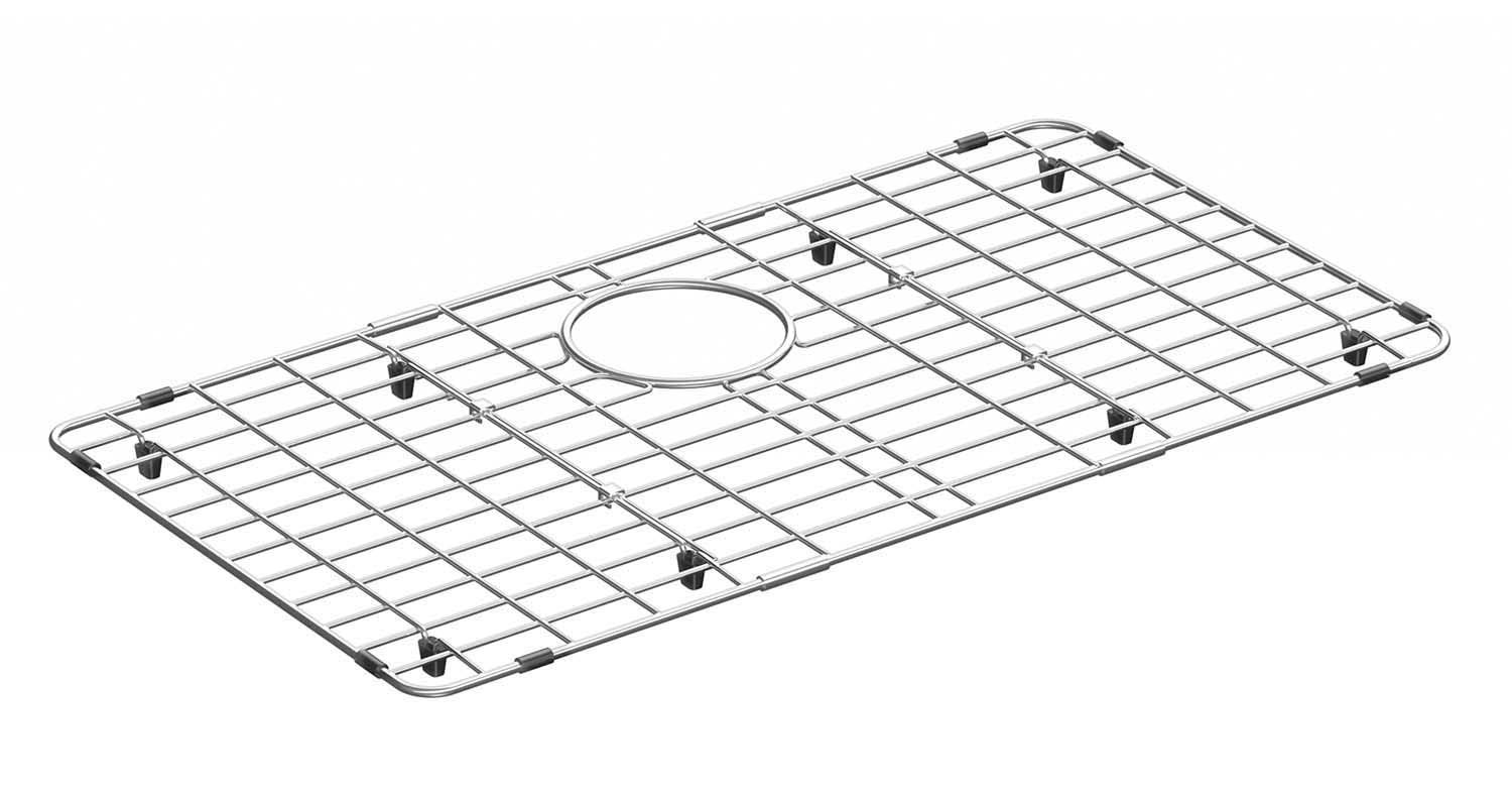 Kitchen Sink Grid and Sink Protector, Stainless Steel Sink Grate with Rear Drain, Metal Sink Protector Grate for Bottom of Kitchen Single Sink Bowl, 27.6"L×14.6"W
