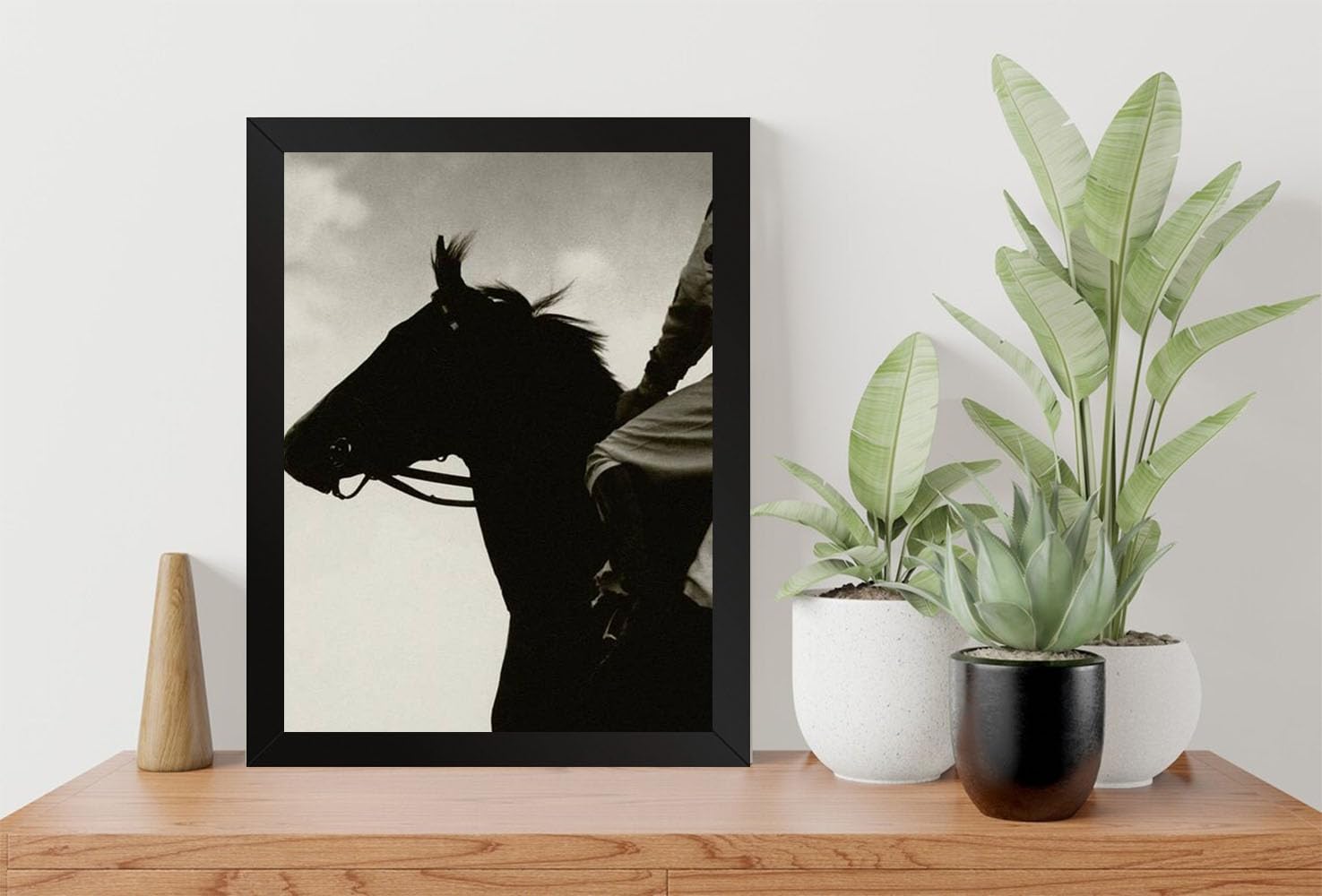 GADGETS WRAP Printed Photo Frame Matte Painting for Home Office Studio Living Room Decoration (9x11inch Black Framed) - Race Horse Gallant Fox