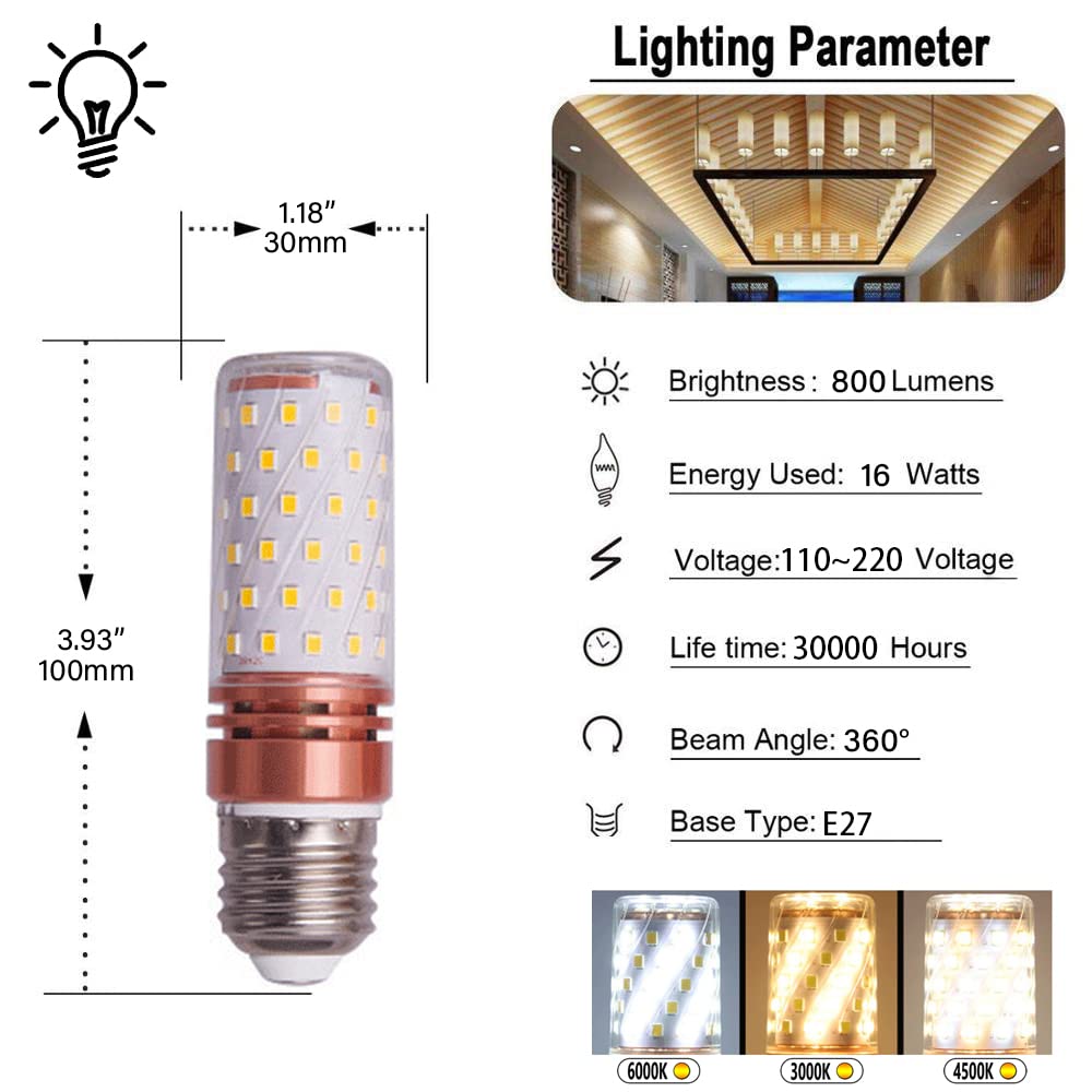 Birnen, 10er-Pack, LED-Maisbirne, 16 W (entspricht 160 W), kein Stroboskop, Nicht dimmbar, AC 100 V-240 V, Konstantstrom, E27-Fassung, Heim/Gewerbe