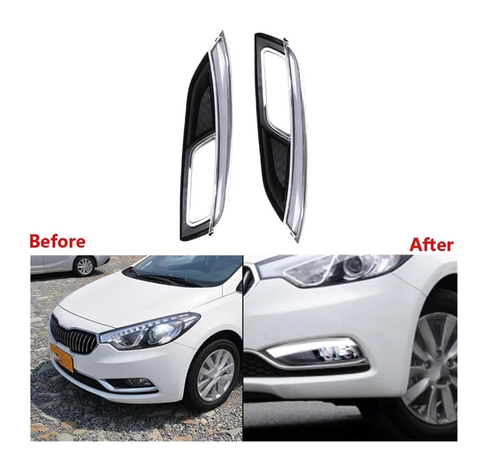 Freccia Auto Per Kia K3 Per Forte 2013 2014 2015 DRL Luci Diurne Fendinebbia Con Indicatore Direzione 2 Pezzi
