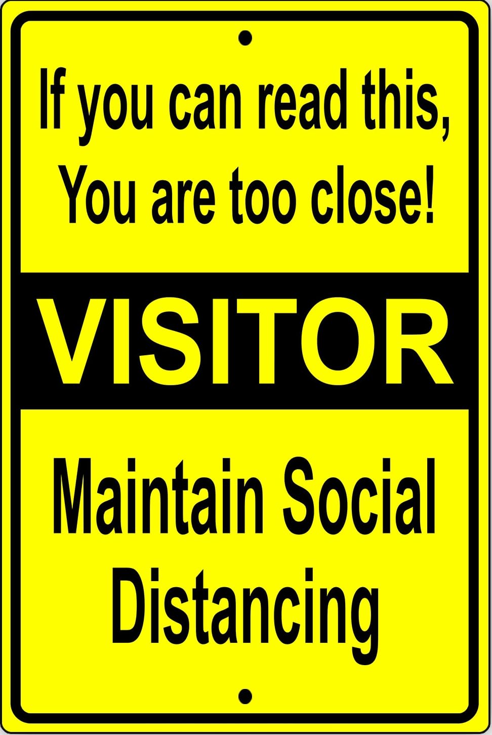 Visitor Are Interested Maintain Social Distancing Safety Metal Sign